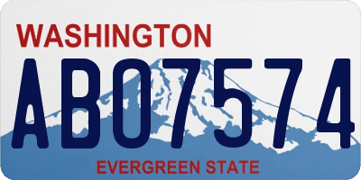 WA license plate ABO7574