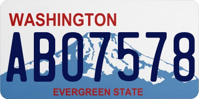 WA license plate ABO7578