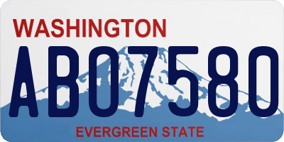 WA license plate ABO7580