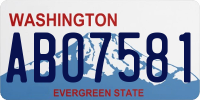 WA license plate ABO7581