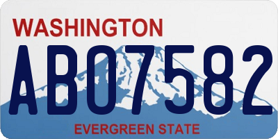 WA license plate ABO7582