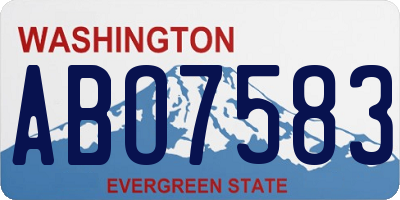 WA license plate ABO7583