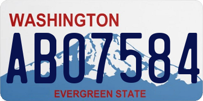 WA license plate ABO7584