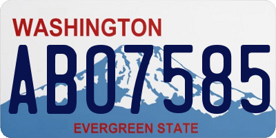 WA license plate ABO7585
