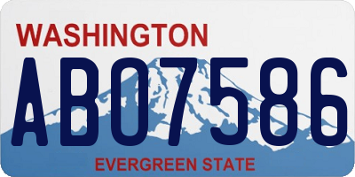WA license plate ABO7586