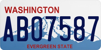 WA license plate ABO7587