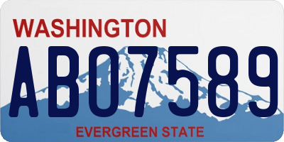 WA license plate ABO7589