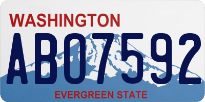 WA license plate ABO7592