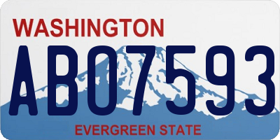 WA license plate ABO7593