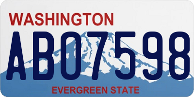WA license plate ABO7598