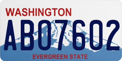 WA license plate ABO7602