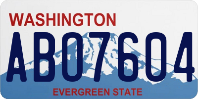 WA license plate ABO7604