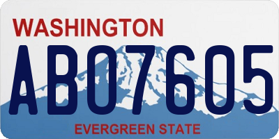 WA license plate ABO7605