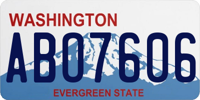 WA license plate ABO7606