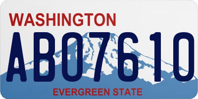 WA license plate ABO7610