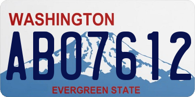 WA license plate ABO7612