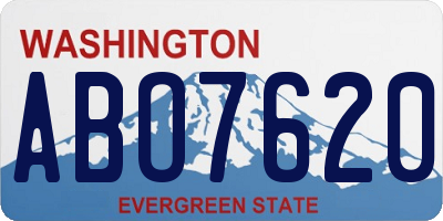 WA license plate ABO7620