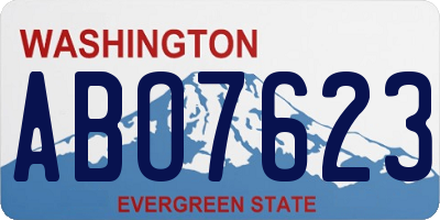 WA license plate ABO7623