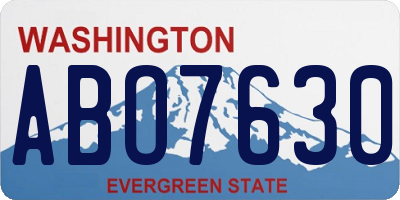 WA license plate ABO7630