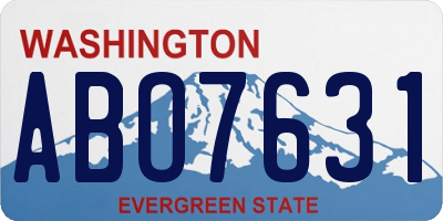 WA license plate ABO7631