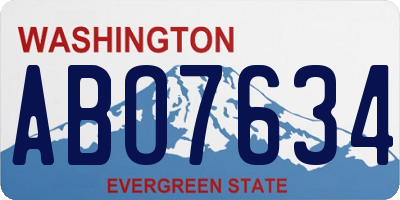 WA license plate ABO7634