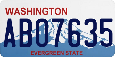 WA license plate ABO7635