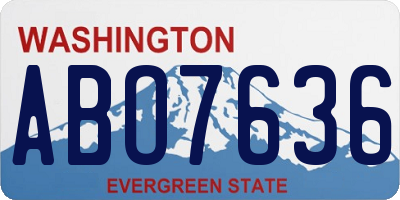 WA license plate ABO7636