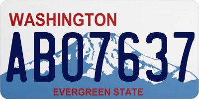 WA license plate ABO7637