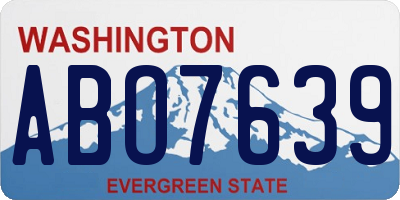 WA license plate ABO7639