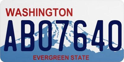 WA license plate ABO7640