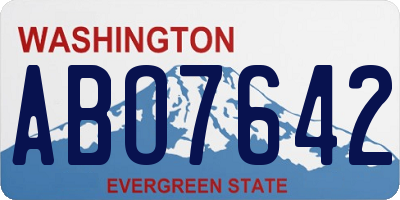 WA license plate ABO7642