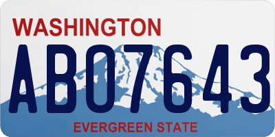 WA license plate ABO7643
