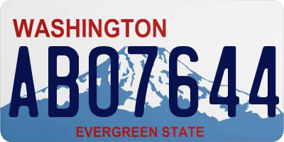 WA license plate ABO7644