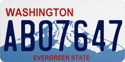WA license plate ABO7647