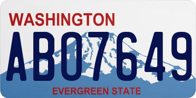 WA license plate ABO7649