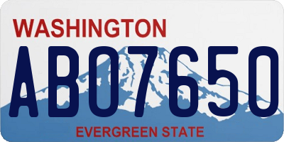 WA license plate ABO7650