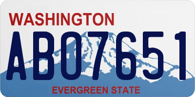 WA license plate ABO7651