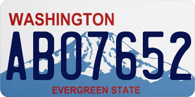 WA license plate ABO7652