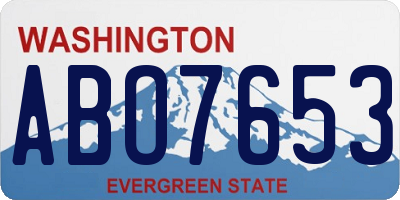 WA license plate ABO7653
