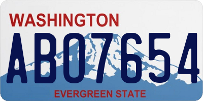WA license plate ABO7654