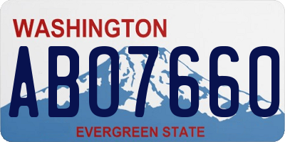 WA license plate ABO7660