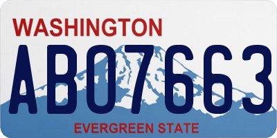 WA license plate ABO7663
