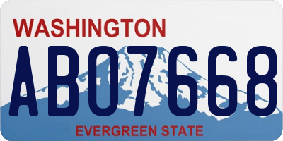 WA license plate ABO7668