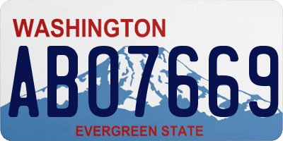 WA license plate ABO7669