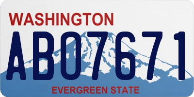 WA license plate ABO7671