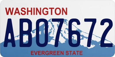 WA license plate ABO7672