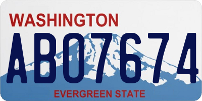 WA license plate ABO7674
