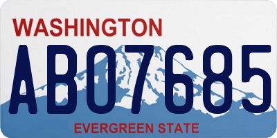 WA license plate ABO7685