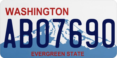 WA license plate ABO7690
