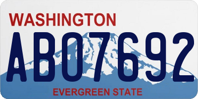 WA license plate ABO7692